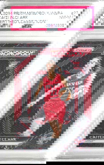 2024 Panini Prizm Monopoly WNBA Caitlin Clark Rookie Red Icon PSA 8