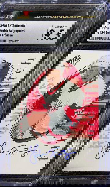 2005-06 SP Authentic Future Watch On Card AUTO ROOKIE Johan Franzen CSG 9.5 MINT Plus POP 1!