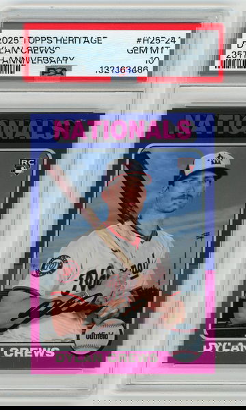 DYLAN CREWS 2025 Topps Heritage 25th Anniversary Rc PSA 10