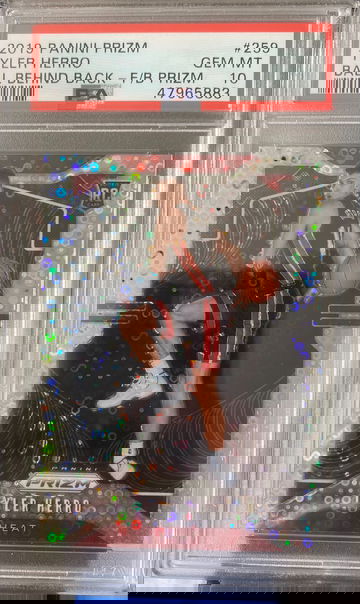 2019 Tyler Herro prizm fast break variation ball behind back psa 10 #259