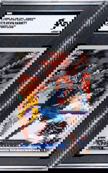 1995-96 upper deck collector’s choice 275 kevin garnett player’s club parallel sgc 9 mint hof