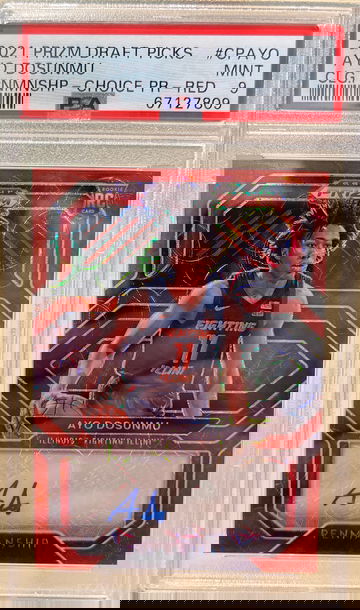 2021 Prizm Draft Picks Penmanship Auto Red Choice /88 PSA 9 Ayo Dosunmu 