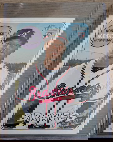 2018 Topps Heritage HN Ronald Acuna Jr. 5x7 Box Topper Team Color Variation RC Rookie /49 #580