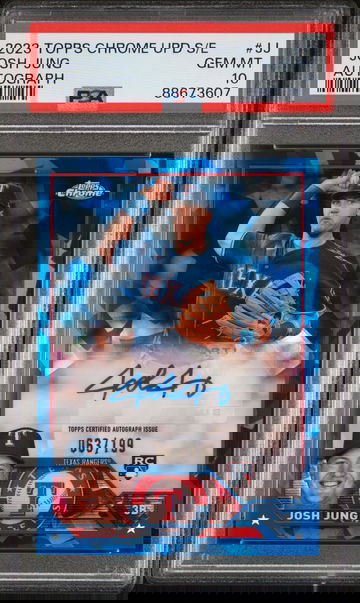 2023 Topps Chrome Update Sapphire Autographs Josh Jung #USAJJ /199 PSA 10