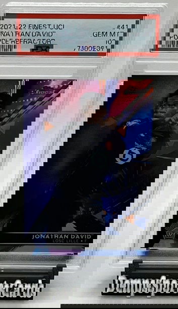 2021 Topps Finest UCL Jonathan David Purple Ref. /299 RC FC Lille PSA 10 Rookie