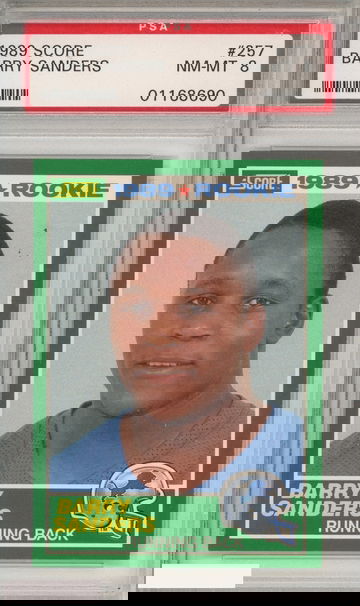 1989 SCORE BARRY SANDERS #257 DETROIT LIONS ROOKIE HOF PSA 8 NM-MT