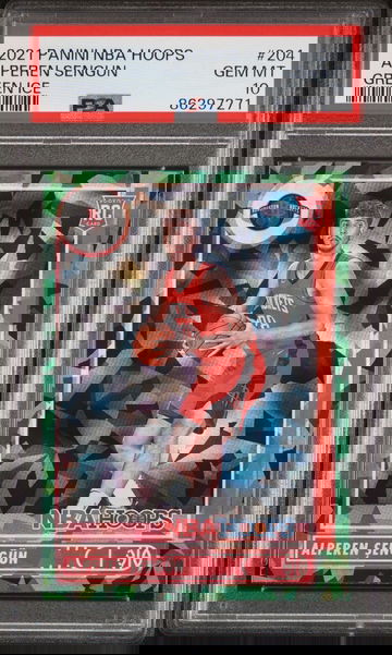 2021 Panini Hoops Alperen Sengun Green Ice PSA 10!  pop 2