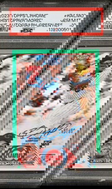 2023 Topps Chrome Rookie Autograph Green Christopher Morel #RACMO /99 PSA 10