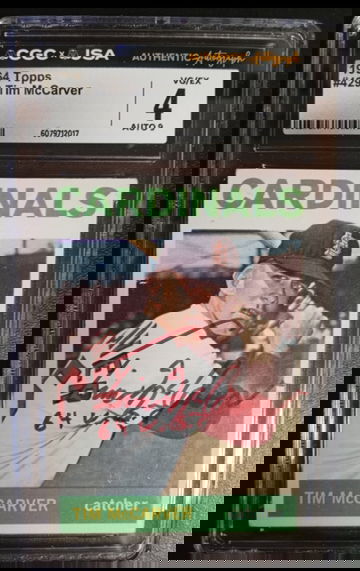 1964 Topps #429 Tim McCarver CGC 4 JSA Auto 9 