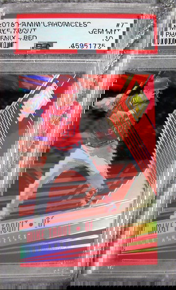 Mike Trout 2018 Panini Chronicles #7 Phoenix Red /99 PSA 10