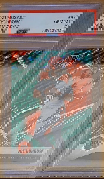 2021 Mosaic Green Mosaic Joe Burrow #47 PSA 10 Gem MT