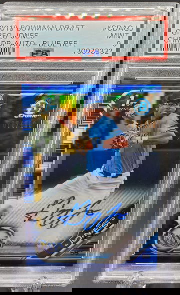 Greg Jones 2019 Bowman Chrome Blue Refractor Auto #/150 PSA 9