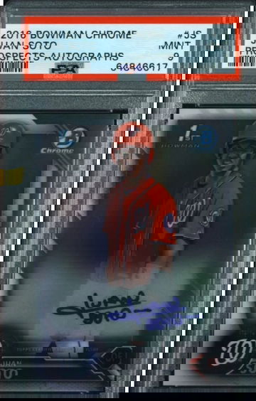 2016 Bowman Chrome Juan Soto Rookie Auto Psa 9 🔥🔥🔥