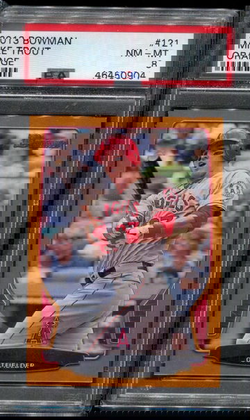 2013 Bowman #121 Mike Trout Orange /250 PSA 8 NM-MT