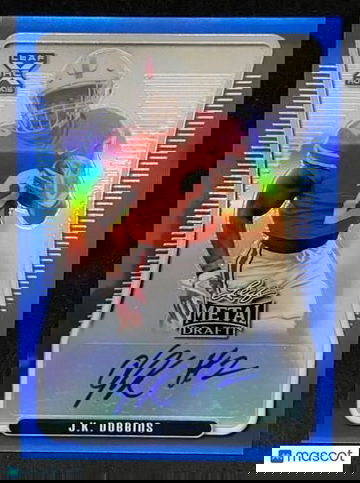 2020 Leaf Metal Draft J.K. Dobbins Blue auto /35