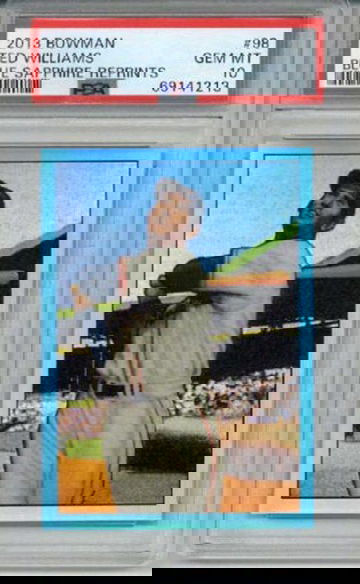 2013 BOWMAN BLUE SAPPHIRE REPRINTS #98 TED WILLIAMS CARD RED SOX PSA 10