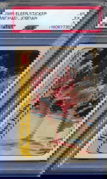 1986 Fleer Sticker Michael Jordan #8 PSA 5 (BillsGridironGreats)