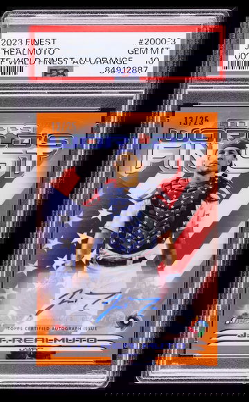 2023 Topps Finest J.T. Realmuto World’s Finest /25 AUTO PSA 10 GEM MINT