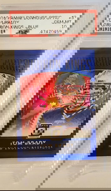 Tom Brady 2016 Optic Gridiron Kings Blue /149 PSA 10
