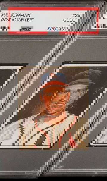 1950 Bowman Enos Slaughter PSA 2
