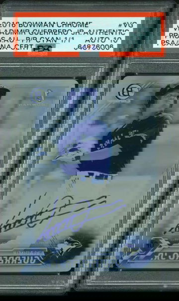 2016 Bowman Chrome 1st Vladimir Guerrero Jr Cyan Printing Plate Auto