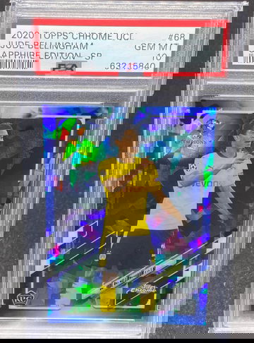 2020-21 Topps Chrome UCL Sapphire Jude Bellingham SP Variation RC PSA 10