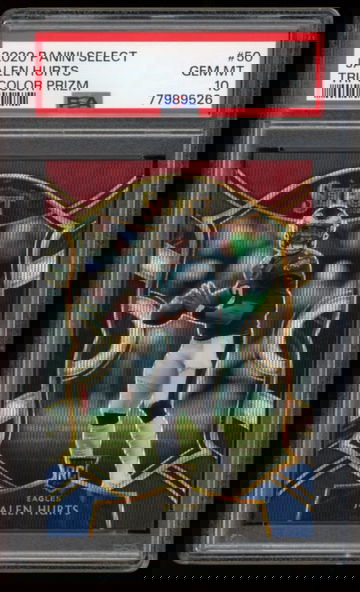 2020 Panini Select Jalen Hurts Tri-Color Prizm /199 #50 PSA 10