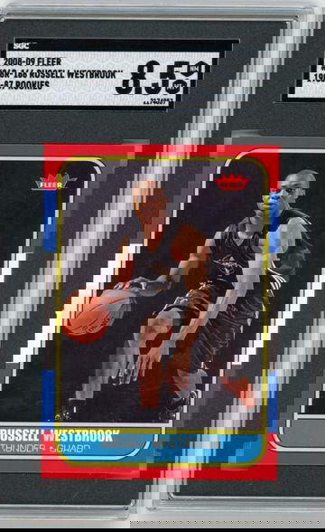 2008 Fleer 1986-87 Retro Rookies #166 Russell Westbrook RC Rookie SGC 8.5