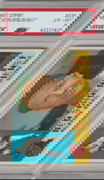 1960 Topps #335 HOFer Red Schoendienst PSA 6 (Excellent-Mint)