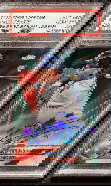 Rafael Devers 2018 Topps Chrome Sapphire Rookie Auto /50