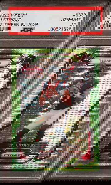 2023 Panini Prizm CJ Stroud Neon Green Pulsar PSA 10