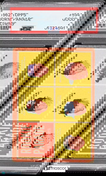 1962 Topps Baseball Rookie Parade #594 PSA 2 Catchers CENTERED