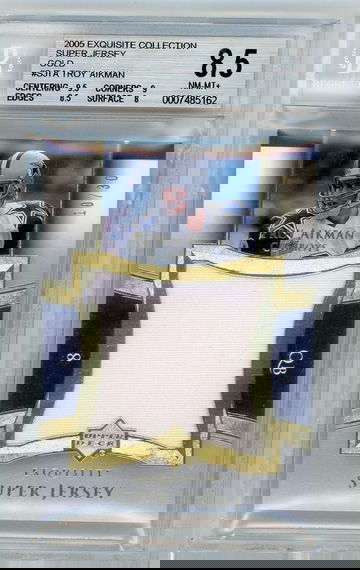 Troy Aikman 2005 UD Exquisite Game Used Super Jersey Gold /30 BGS 8.5 Cowboys