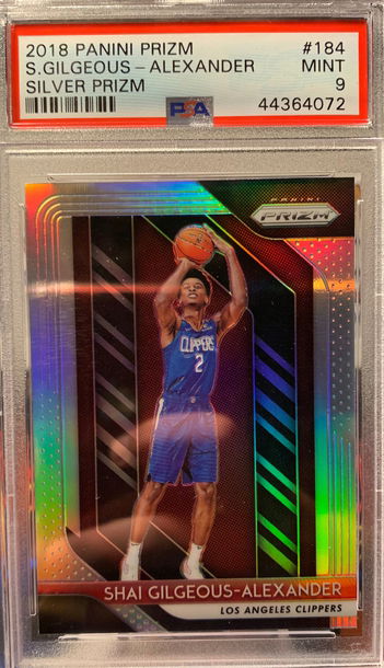 2018-19 Shai Gilgeous-Alexander Silver Prizm Rookie Card PSA 9
