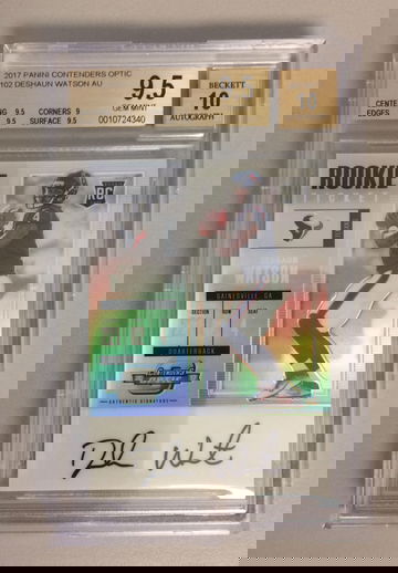 2017 DESHAUN WATSON CONTENDERS OPTIC ROOKIE TICKET AUTO 9.5/10