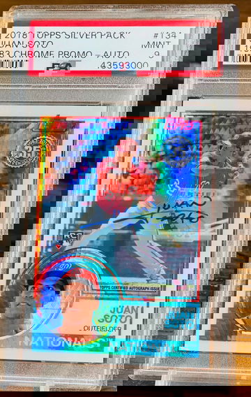 2018 Juan Soto RC Auto /99 PSA 9 Topps Silver Pack