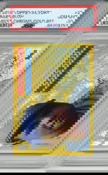 2010 TOPPS FACTORY TARGET CHROME GOLD REFRACTOR #2 BABE RUTH PSA 10