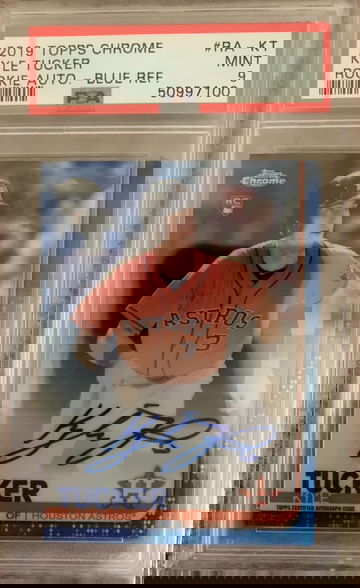 2019 Topps Chrome Kyle Tucker Rookie Auto Blue Refractor PSA 9 Mint /150