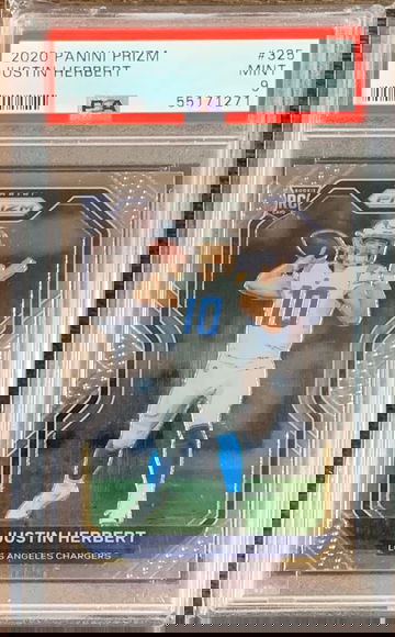 Justin Herbert Prizm PSA 9 Mint Chargers RC Rookie