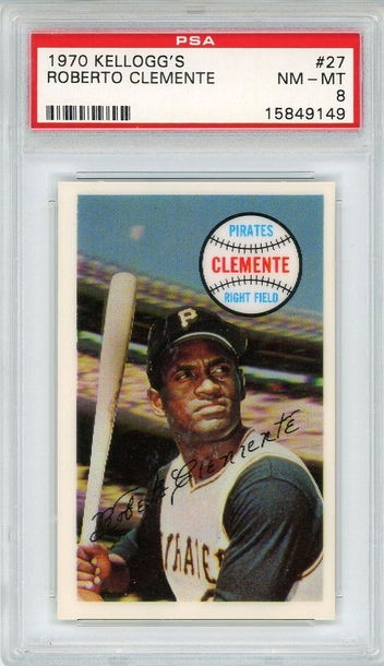 1970 Kellogg's Roberto Clemente #27 PSA 8 P1301