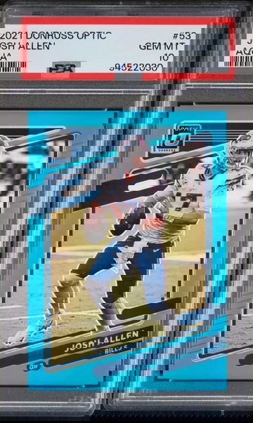 2021 Do Russ Optic Josh Allen Aqua /299 PSA 10