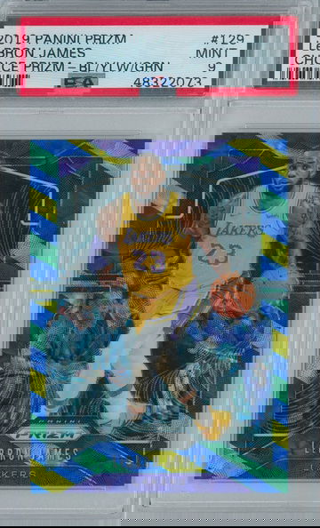 2019 Panini Prizm #129 Choice Lebron James (PSA 9) Blue Yellow Green