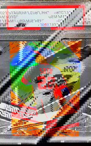 Juan Soto Orange Refractor PSA 10 POP 1 Stadium Club Chrome