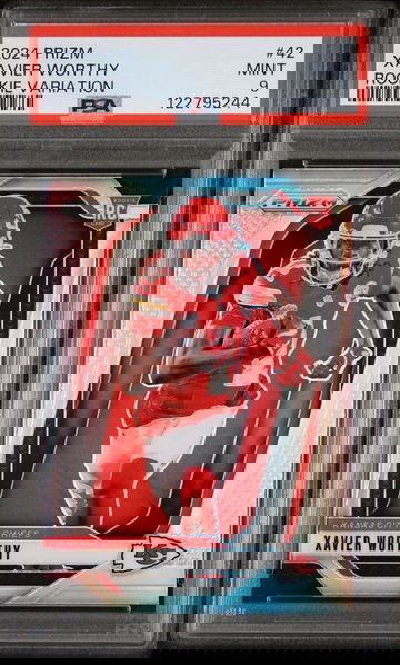 2024 Panini Prizm Rookie Variation Xavier Worthy #42 RC PSA 9