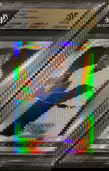 POP 1 BGS 10 PRISTINE Ernie Banks 2013 Select Prizm Silver #111 - DHL Express Air 5-6 Days with Tracking from Overseas