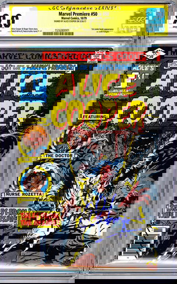 MARVEL PREMIERE #50 CGC-SS 9.0 *ALICE COOPER SIGNED* STORY BY ALICE 1ST APP 1979