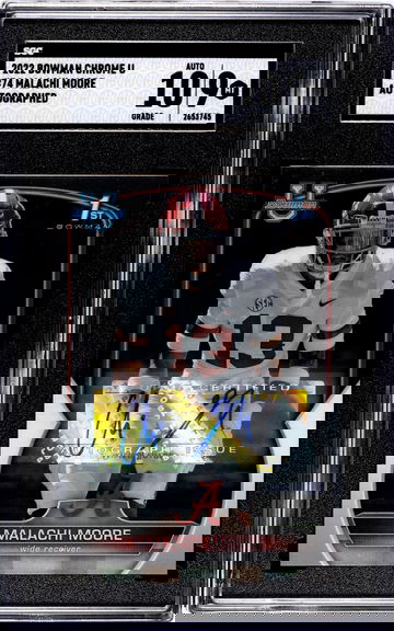 2022 Bowman Chrome University #74 MALACHI MOORE ALABAMA Autographed Rookie Card RC MT