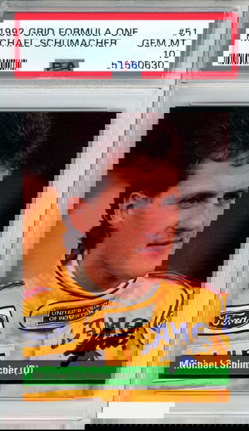 1992 GRID FORMULA ONE MICHAEL SCHUMACHER #51 ROOKIE RC PSA 10 GEM MT