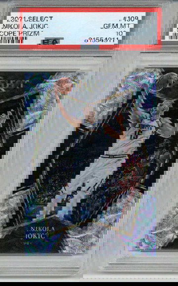 2021 PANINI SELECT SCOPE PRIZM NIKOLA JOKIC DENVER NUGGETS PSA 10 LOW POP