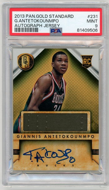 2013-14 Panini Gold Standard #231 Giannis Antetokounmpo RC ROOKIE PATCH AUTO PSA 9